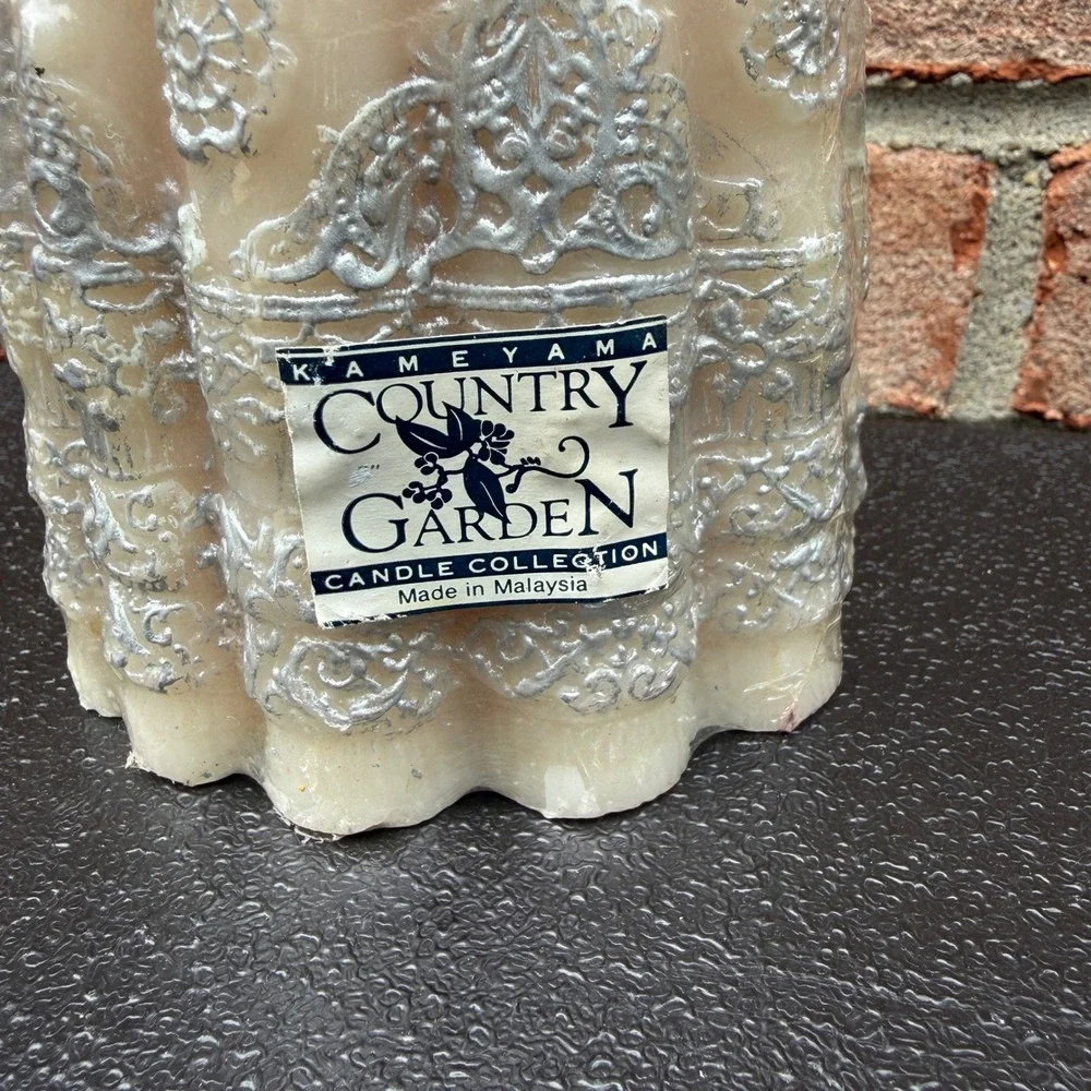 VTG Kameyama Figural Bride Wedding Dress Candle White Silver Retro Bridal Shower